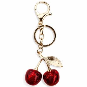 Cherry Purse Charm Keychain Cute Girly Fruit Bag Charm Spring Summer Valentines